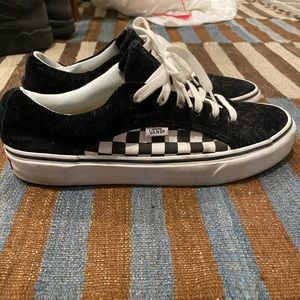 Checkered corduroy vans